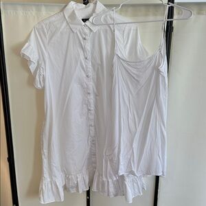 J. Crew White Ruffle Hem Dress